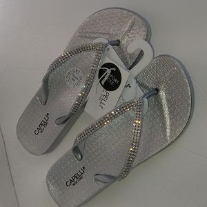 Capelli rhinestones flip flop sandals size 6M